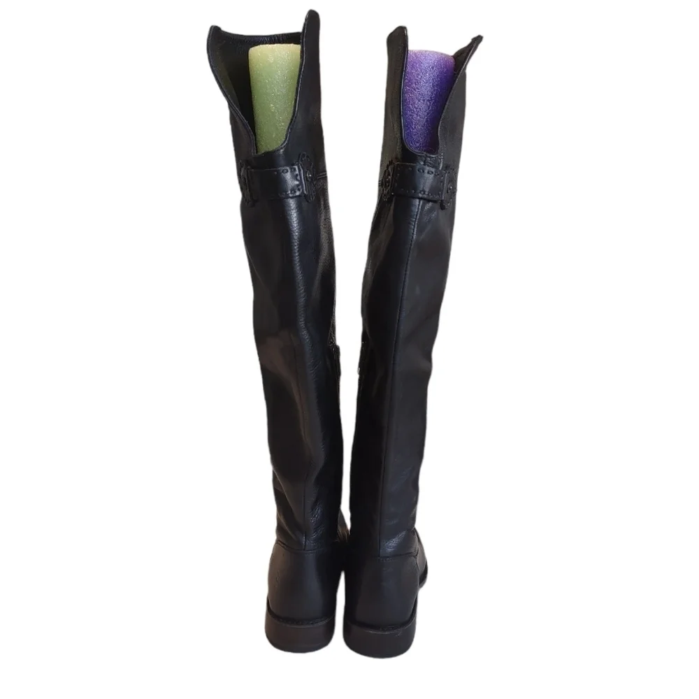 Frye Shirley 7 / 7.5 black leather over the knee boots